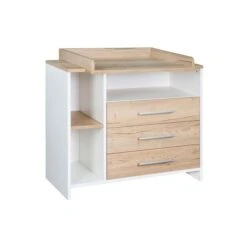 Schardt Eco Plus Wickelkommode Halifax Eiche/weiß 3 Schubkästen, 3 Fächer - Mit Wickelaufsatz -Baby Online Shop 05 566 09 00 eco plus wickelkommode 1 gr