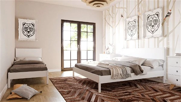 Nature Kid Fabi Familienbett Weiß 180 X 200 Cm Doppeltbett Und 90 X 200 Cm Einzelliege 4 Nature Kid Fabi Familienbett Weiß 180 X 200 Cm Doppeltbett Und 90 X 200 Cm Einzelliege – Bild 2