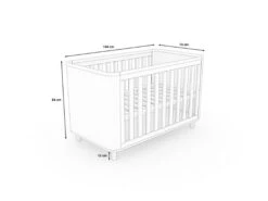 Nature Kid Babybett Milan 70 X 140 Cm Inklusive Lattenrost -Baby Online Shop 100242 babybett milan skizze