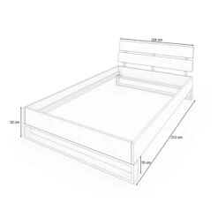 Nature Kid Nico Einzelbett Natur 120 X 200 Cm -Baby Online Shop 100308 bett nico 120x200 sketch