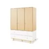 Pinolino Boks Kleiderschrank Groß 3T 2S MDF Weiß / Dekor Ahorn - Zum Toppreis