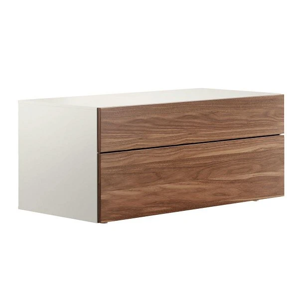 Now! Vision By Hülsta Lowboard 2,5R 2 Schubladen 44,8x105,7x52 - Lack-weiß/Kernnussbaum 3 Now! Vision By Hülsta Lowboard 2,5R 2 Schubladen 44,8x105,7x52 - Lack-weiß/Kernnussbaum