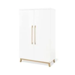 Pinolino Riva Kleiderschrank 2 Türen MDF Weiß / Esche Massiv - Zum Toppreis