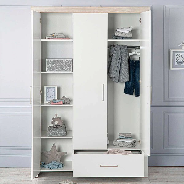 Roba Lucy Kleiderschrank 3 Türen Weiß / Luna Elm 4 Roba Lucy Kleiderschrank 3 Türen Weiß / Luna Elm – Bild 2