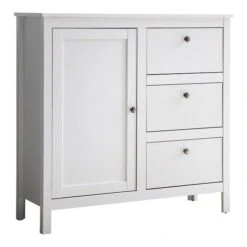 Trendteam Ole Kommode 3 Schubkästen, 1 Tür Weiß