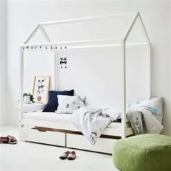 Hoppekids ECO Comfort Hausbett Weiß Kinderbett In 70 X 160 Cm - Mit Hausdach -Baby Online Shop 30 0008 32 07m white milieu 4 1
