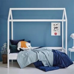 Hoppekids ECO Comfort Hausbett Weiß Kinderbett In 70 X 160 Cm - Mit Hausdach -Baby Online Shop 30 0008 32 07m blue milieu 3 1