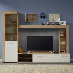 Trendteam Logo Anbauwand Eiche Sägerau Hell