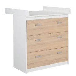 Roba Gabriella Wickelkommode Weiß/Sonoma Eiche 3 Schubladen
