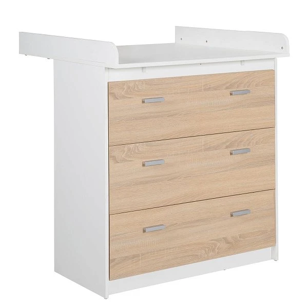 Roba Gabriella Wickelkommode Weiß/Sonoma Eiche 3 Schubladen 3 Roba Gabriella Wickelkommode Weiß/Sonoma Eiche 3 Schubladen