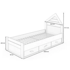 Nature Kid My House Einzelbett Natur/grau 90 X 200 Cm Inkl. Schublade -Baby Online Shop 466014 bergamo bett sketch 2k
