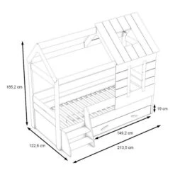 Nature Kid My House Hausbett Natur 90 X 200 Cm Inkl. Stoffdach Und Bettkasten 11 Nature Kid My House Hausbett Natur 90 X 200 Cm Inkl. Stoffdach Und Bettkasten -Baby Online Shop 466064 466074 bergamo hausbett schublade sketch