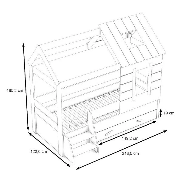 Nature Kid My House Hausbett Natur 90 X 200 Cm Inkl. Stoffdach Und Bettkasten 7 Nature Kid My House Hausbett Natur 90 X 200 Cm Inkl. Stoffdach Und Bettkasten – Bild 5