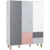 VOX Concept Baby Kleiderschrank 3-türig Pink White/grey/graphite 1 VOX Concept Baby Kleiderschrank 3-türig Pink White/grey/graphite -Baby Online Shop 5020019 concept szafa 3drzwiowa 0007 roz 1