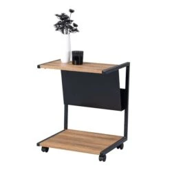 HomeTrends4You Beistellwagen Atlanta Mit Rollen | Dekor Eiche Braun