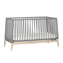Leander Luna Babybett 70x140 Cm Grau/Eiche