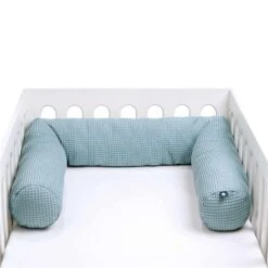 Zöllner Nestchenschlange Waffelpiqué Greenery Länge 180 Cm - Für Alle Betten Geeignet