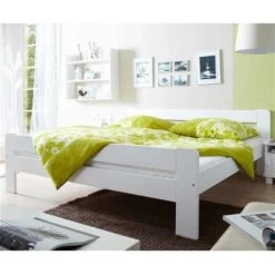 Ticaa Bert Einzelbett Kiefer Weiß 140 X 200 Cm Massivholz