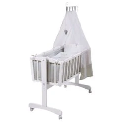 Roba Komplettwiegen-Set Weiß Inklusive Textiler Ausstattung Heartbreaker -Baby Online Shop 8950w p111 komplettwiegenset 72 2