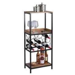 HomeTrends4You Flaschenregal Burgund Dekor Eiche Braun 5 HomeTrends4You Flaschenregal Burgund Dekor Eiche Braun -Baby Online Shop 900130 1