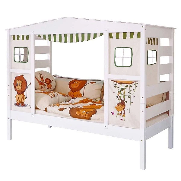 Ticaa Hausbett Safari Kiefer Weiß Massivholz - Dessin: Safari 4 Ticaa Hausbett Safari Kiefer Weiß Massivholz - Dessin: Safari – Bild 2