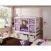 Ticaa Hausbett MINI Horse Lila Kiefer Schubkästen Weiß Massivholz - Dessin: Horse Lila - 80 X 160 Cm -Baby Online Shop 929130 2 gr 1