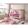 Ticaa Himmelbett MINI Stern Rosa Kiefer Weiß Inkl. 2 Schubkästen & Tüll-Textilien - 80 X 160 Cm -Baby Online Shop 929208 2 gr 1