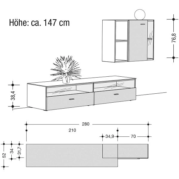 Now! No.14 By Hülsta Kombination 10 147x280x52 Lack-weiß/Lack-Hochglanz-weiß 4 Now! No.14 By Hülsta Kombination 10 147x280x52 Lack-weiß/Lack-Hochglanz-weiß – Bild 2