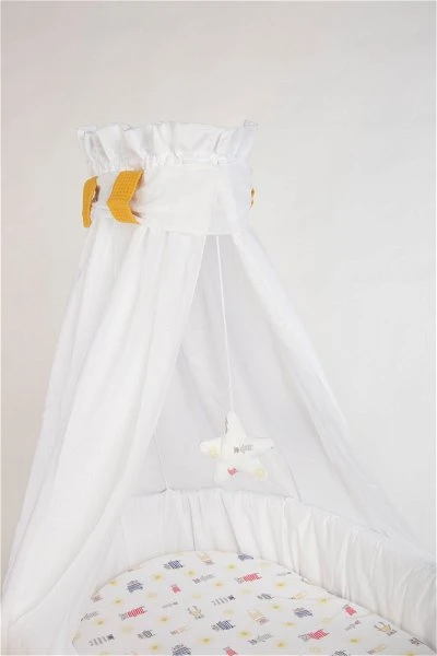 Mionido Stubenwagen Maxi Natur Pyjamabär Gelb Mit Garnierung, Matratze Und Matratzenbezug 4 Mionido Stubenwagen Maxi Natur Pyjamabär Gelb Mit Garnierung, Matratze Und Matratzenbezug – Bild 2