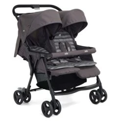 Joie Aire Twin Zwillingsbuggy Dark Pewter Inkl. Regenverdeck -Baby Online Shop airetwin dark pewter angle 2 1