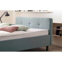 Meise Möbel Amelie Polsterbett Stoffbezug Eisblau Holzfuß Graphit 180 X 200 Cm -Baby Online Shop amelie saw graphit kt 2
