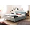 Meise Möbel Amelie Polsterbett Stoffbezug Eisblau Holzfuß Graphit 180 X 200 Cm -Baby Online Shop amelie saw graphit 1