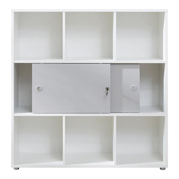 Trendteam Basix Regal Mit Schiebetüren Weiß/grau 3 Trendteam Basix Regal Mit Schiebetüren Weiß/grau