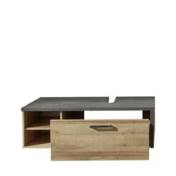 Trendteam Bay Badmöbel 3-teilig Eiche Riviera / Beton -Baby Online Shop bay bd 1693 331 28 frontal geoeffnet freisteller 1