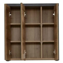 Trendteam Bay Spiegelschrank Schmal Inkl. Beleuchtung Eiche Riviera / Beton -Baby Online Shop bay bd 1693 405 28 frontal geoeffnet freisteller 1