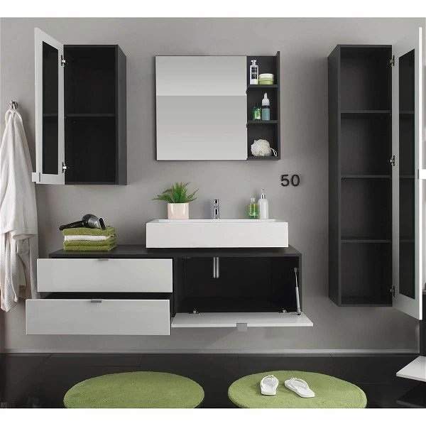 Trendteam Beach Bad Kombination 4-teilig Weiß/grau 4 Trendteam Beach Bad Kombination 4-teilig Weiß/grau – Bild 2