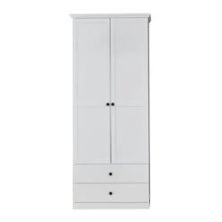 Trendteam Baxter Garderobenschrank Weiß Dekor | Mit Einlegeböden