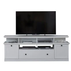 Trendteam Baxter TV-Lowboard Breit + Aufsatz Weiß Dekor