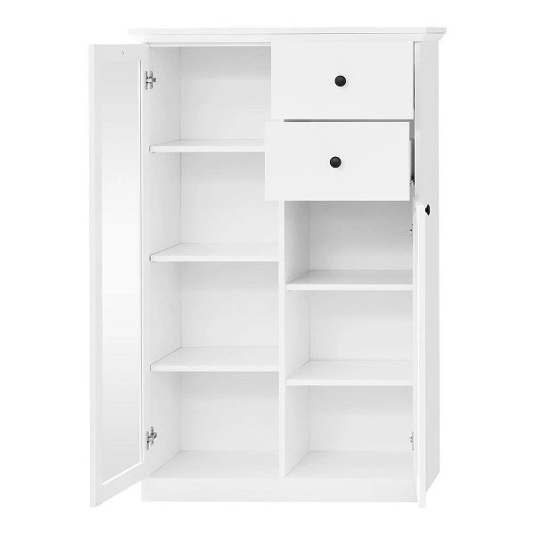 Trendteam Baxter Anbauwand 2-teilig Weiß Dekor | Breit Klein 5 Trendteam Baxter Anbauwand 2-teilig Weiß Dekor | Breit Klein – Bild 3