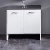 Trendteam San Diego Waschbeckenunterschrank Weiß / Rauchsilber | 2-türig