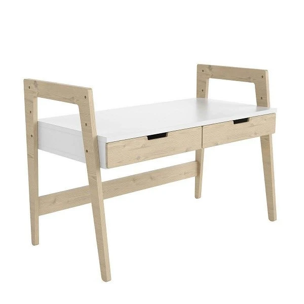 Nature Kid Cory Schreibtisch Weiß/natur Höhenverstellbar, Aus Kiefer Und MDF 4 Nature Kid Cory Schreibtisch Weiß/natur Höhenverstellbar, Aus Kiefer Und MDF – Bild 2