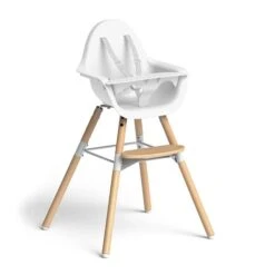 Childhome Evolu 2 Hochstuhl 2 In 1 Natur/weiß Inkl. 5-Punkt-Gurt Und Sicherheitsbügel -Baby Online Shop chevoch2 1