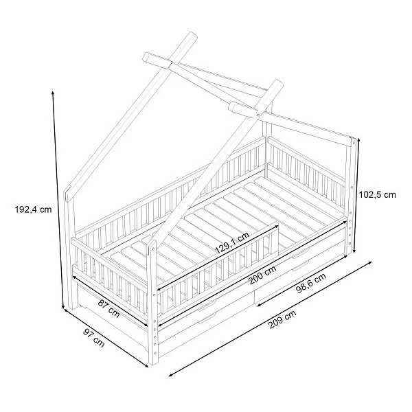 Nature Kid Clara Hausbett Natur 90 X 200 Cm Inkl. Gästebett Und Bettkasten 7 Nature Kid Clara Hausbett Natur 90 X 200 Cm Inkl. Gästebett Und Bettkasten – Bild 5