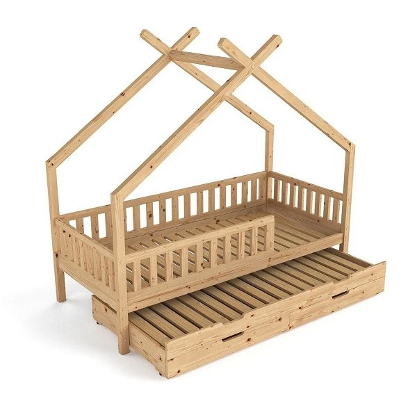 Nature Kid Clara Hausbett Natur 90 X 200 Cm Inkl. Gästebett Und Bettkasten 5 Nature Kid Clara Hausbett Natur 90 X 200 Cm Inkl. Gästebett Und Bettkasten – Bild 3