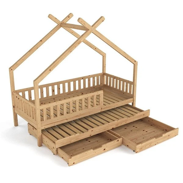 Nature Kid Clara Hausbett Natur 90 X 200 Cm Inkl. Gästebett Und Bettkasten 6 Nature Kid Clara Hausbett Natur 90 X 200 Cm Inkl. Gästebett Und Bettkasten – Bild 4