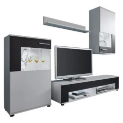 Trendteam Corner/Jack Anbauwand 4-teilig Weiß/schwarz