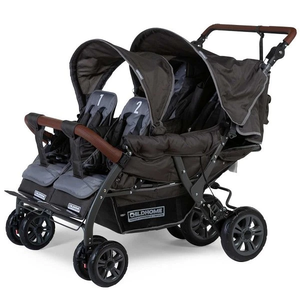 Childhome Neuer Quadruple Autobrake Vierlingswagen Anthrazit - Robust Und Komfortabel 3 Childhome Neuer Quadruple Autobrake Vierlingswagen Anthrazit - Robust Und Komfortabel