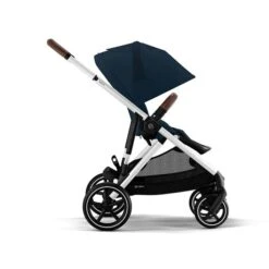 CYBEX Gazelle S Sportwagen Ocean Blue Gestell In Silver | Der City-Shopper -Baby Online Shop cyb 22 int y270 gazelles slv ocbl canopy open