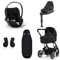 CYBEX Talos S LUX Kinderwagen Bundle Moon Black Gestell In Black