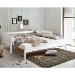 Relita EMILIA Einzelbett Buche Massiv Weiß 90/180 X 200 Cm, Ausziehbar - Frachtfrei -Baby Online Shop eb emma weiss 2 gr 1